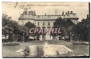 Old Postcard Grenoble Square Post and Dondort Monument Lagree