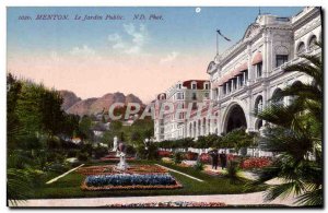 Menton Old Postcard The public garden