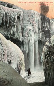 Vintage Postcard 1908 Formation At Cave Of The Winds Snow Falls Niagara Falls