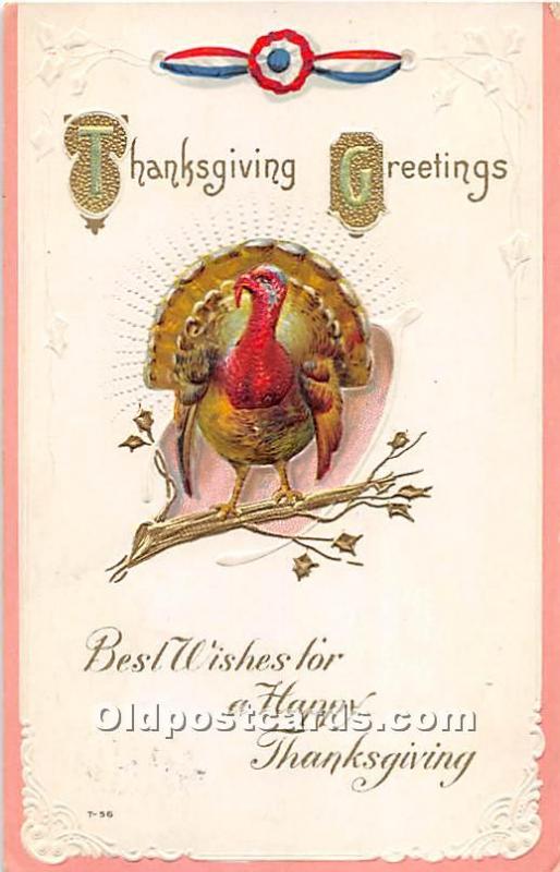 Thanksgiving Greeting 1916 crease left top corner