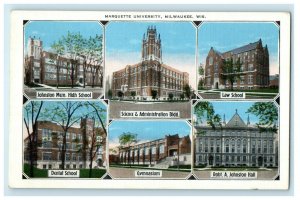 c1930's Marquee University Milwaukee Wisconsin WI Multiview Postcard