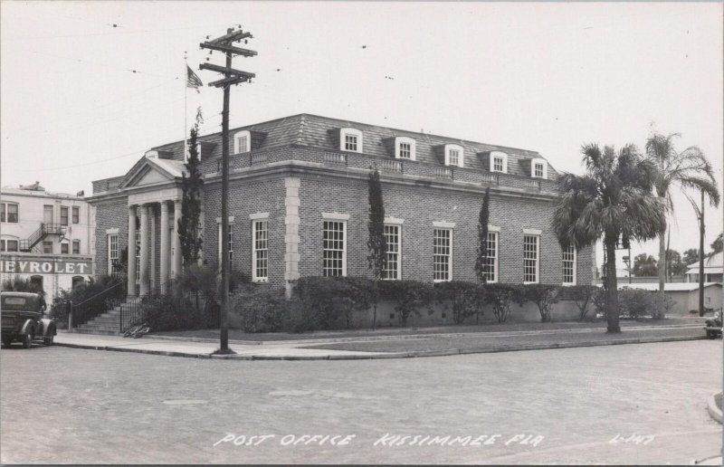 RPPC Postcard Post Office  Kissimmee FL