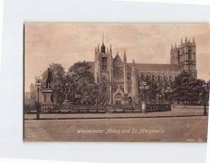 Postcard Westminster Abbey and St. Margarets London England