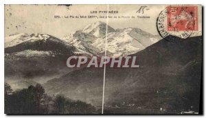 Old Postcard The Pyrenees The Midi peak view from the Route de Toulouse