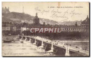 Lyon Postcard Old Bridge Guillotiere L & # god 39hotel