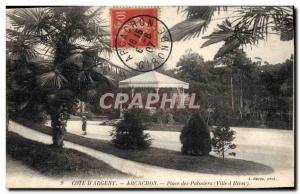 Old Postcard Arcachon Kiosk Place des Palmiers City d & # 39hiver