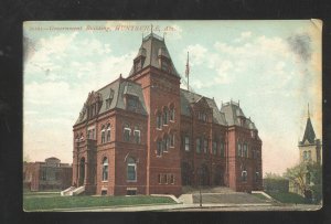 HUNTSVILLE ALABAMA GOVERNMENT BUILDING DOWNTOWN VINTAGE POSTCARD 1909