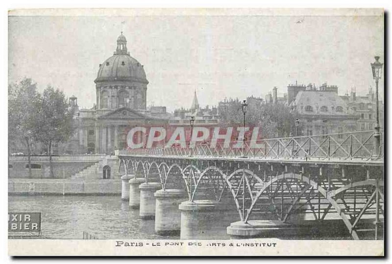 Old Postcard The Paris Institute of Arts & Bridge