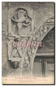 Postcard Old St Michel Cuxa near Prades Details of the door of the ancient mo...