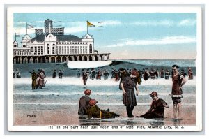 Bathers Near Steel Pier Ball Room  Atlantic City New Jersey NJ WB Postcard O17