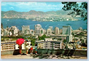Kowloon Hong Kong Postcard Financial and Business Centre of Victoria c1950’s
