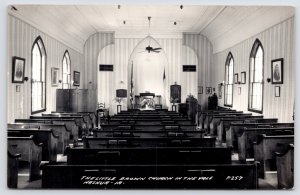Nashua~Ceiling Fan Over Pulpit~Portraits on Wall~Little Brown Church RPPC 1951