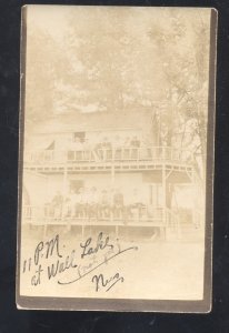 RPPC WALL LAKE IOWA WEBSTER CITY IOWA HOTEL RESORT VINTAGE REAL PHOTO POSTCARD