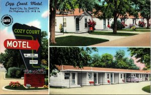 Cozy Court Motel Rapid City SD South Dakota Multi View VTG Postcard UNP Unused 