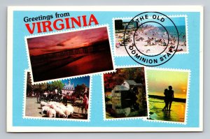 Greetings From Virginia The Old Dominion State Vintage Posted 1985