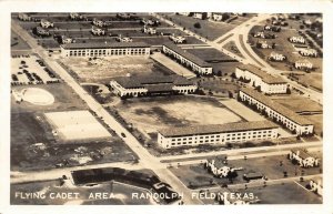 Randolph Field Texas 1940s WWII RPPC Real Photo Postcard Flying Cadet Area