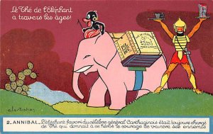 Elephant Cartoon Blacks Unused 