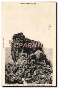 Postcard Old Saint Malo Island Cezembre Rock St Aaron