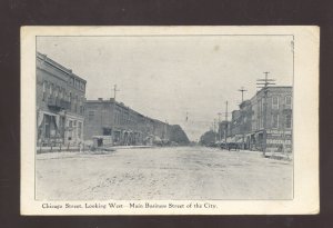 DOWNTOWN SHICAGO STREET SCENE STURGIS PHARMACY VINTAGE POSTCARD 1909