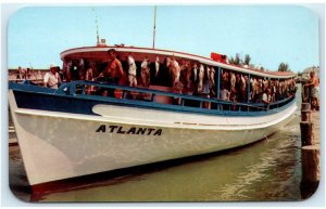ST PETERSBURG, FL Florida ~ Fishing Boat THE ATLANTAS c1950s  Postcard