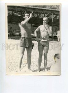 3035375 Men on Beach. Old Real PHOTO