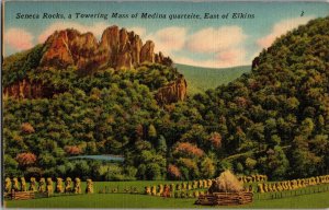 Seneca Rocks, Medina Quartzite, Near Elkins WV Vintage Postcard L55
