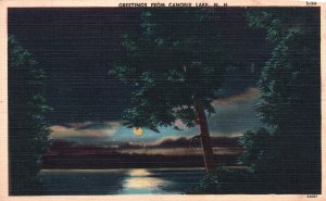 Vintage Postcard Greetings from Canobie Lake New Hampshire Moonlight View NH