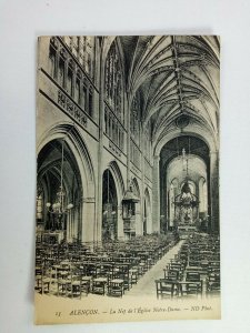 Alencon La Nej de l' Eglise Notre Dame ND France Vintage Postcard