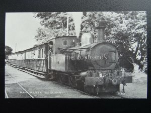 Isle of Man Railway ENGINE No.16 MANNIN AT BALLASALLA 1939 c1980's Postcard