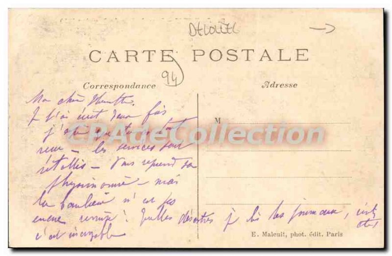 Postcard Old Alfort Flood From January 1910 Rue Des Deux Moulins submerged