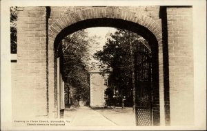 Alexandria Virginia VA Christ Church Gateway Real Photo Vintage Postcard