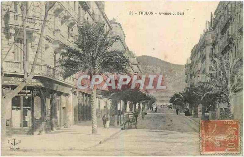 Old Postcard Toulon Avenue Colbert