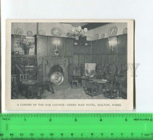 439696 UK Yorks Malton Green Man Hotel advertising corner of oak lounge RPPC