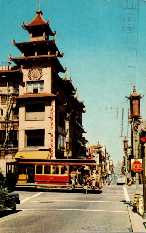 California San Francisco Chinatown Cable Car At Grant Avenue 1959