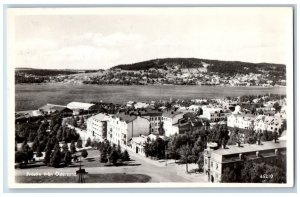 Jämtland Middle of Sweden Postcard View from Ostersund 1955 RPPC Photo