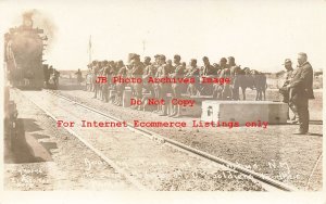 Mexico Border War, RPPC, Awaiting Train Columbus NM to Send Soldiers Bodies Home