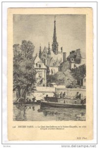 Le Quai Des Orfevres Et La Sainte-Chapelle, En 1866, Croquis d'Albert Maignan...