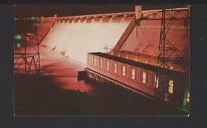 Washington GRAND COULEE DAM Night View with West Side Powerhouse ~ Chrome