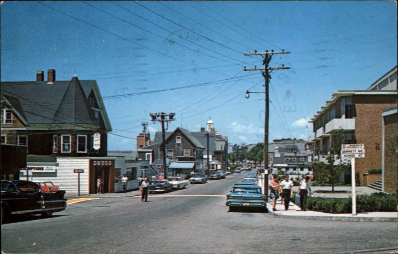 Woods Hole Massachusetts MA Cape Cod Main Street Vintage Postcard