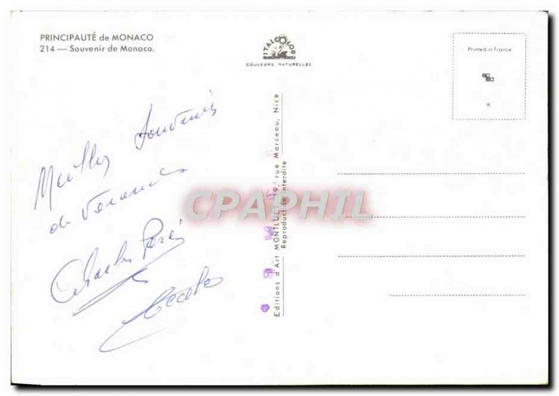 Modern Postcard Souvenir De Monaco