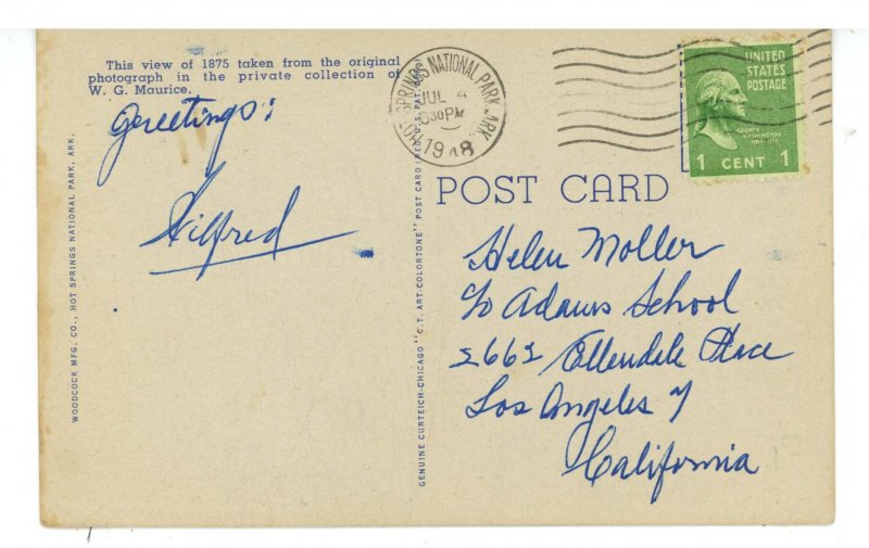 AR - Hot Springs. View from 1875 and from 1937