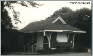 PONTIAC RI RAILROAD STATION RAILWAY DEPOT VINTAGE REAL PHOTO POSTCARD RPPC