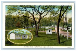 1933 Big Sioux River Tourist Park, Sioux City Iowa IA Posted Postcard 