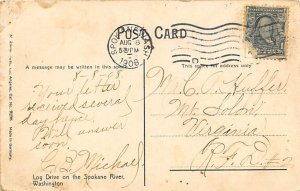 Log Drive Spokane River, Washington, USA 1908 