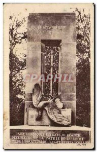 Postcard Old Forest of Compiegne Clairiere I & # 39Armistice Morning Monument