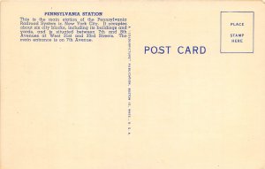 New York City NY 1940s Postcard Interior Pennsylvania Station 