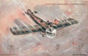 Postcard C-1918 WW1 Military French Armored Aeroplane Photochrome 23-13912