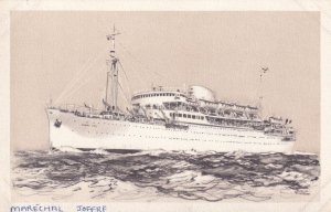 Marechal Joffre French Paquebot Ferry Ship Vintage Postcard
