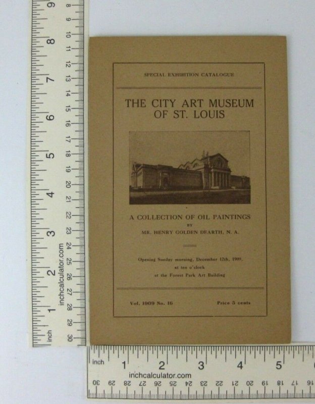 1909 Henry Golden Dearth Art Exhibit Brochure City Art Museum St Louis MO Oil