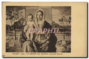 Old Postcard Milano Col Bambino Vergine Giovanni Bellini